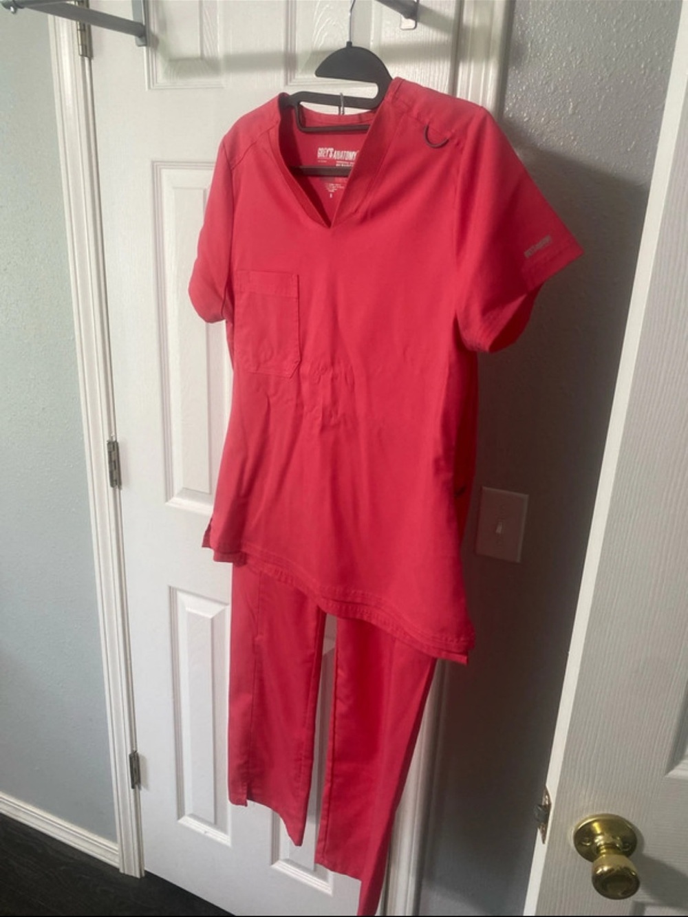 Grey's Anatomy Wide Leg Scrub Set in Coral